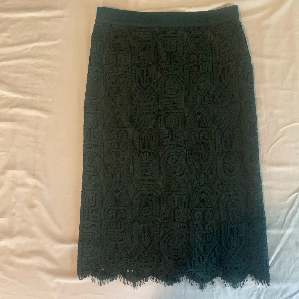 Ann Taylor green lace pencil skirt